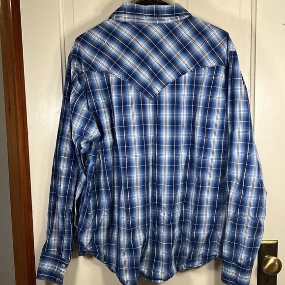 Wrangler Men XL button down shirt American Cowboys Western Stitching Snap Cotton - Picture 4 of 14